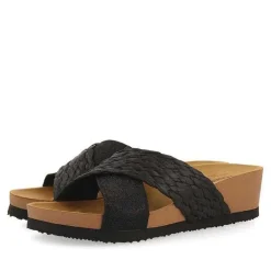 Gioseppo Chancletas<Sandalias Mujer Goulds Con Tiras Y Cuña Negras