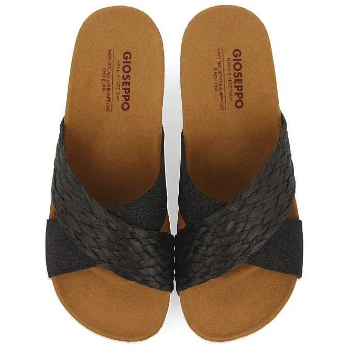 Gioseppo Chancletas<Sandalias Mujer Goulds Con Tiras Y Cuña Negras