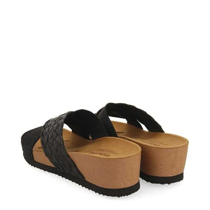 Gioseppo Chancletas<Sandalias Mujer Goulds Con Tiras Y Cuña Negras