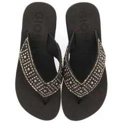Gioseppo Chancletas<Sandalias Negras Adorno De Cristal Para Mujer Ashland