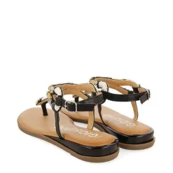 Gioseppo Sandalias Planas<Sandalias Negras Con Piedras Multicolor Para Mujer Nyssa
