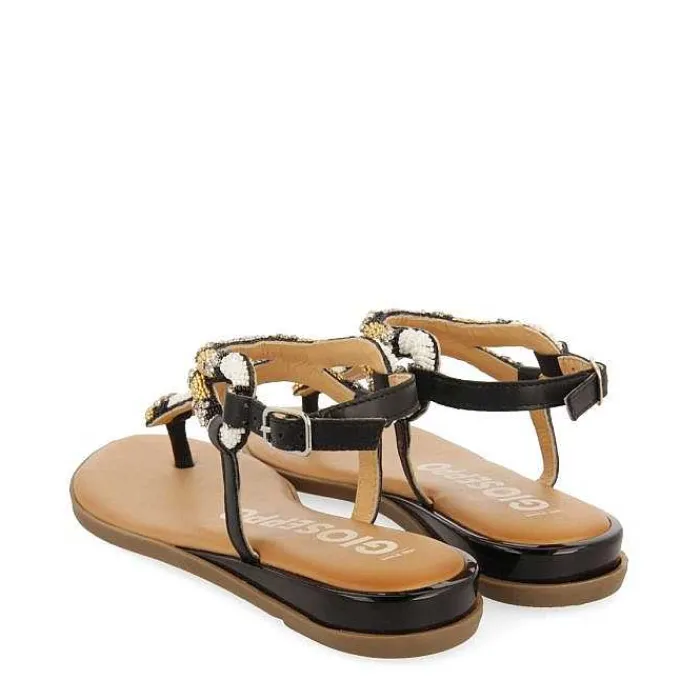Gioseppo Sandalias Planas<Sandalias Negras Con Piedras Multicolor Para Mujer Nyssa