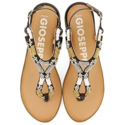 Gioseppo Sandalias Planas<Sandalias Negras Con Piedras Multicolor Para Mujer Nyssa