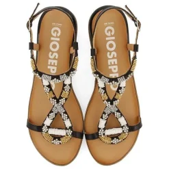 Gioseppo Sandalias Planas<Sandalias Negras Con Piedras Multicolor Para Mujer Mulion
