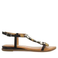 Gioseppo Sandalias Planas<Sandalias Negras Con Piedras Multicolor Para Mujer Mulion