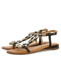 Gioseppo Sandalias Planas<Sandalias Negras Con Piedras Multicolor Para Mujer Mulion