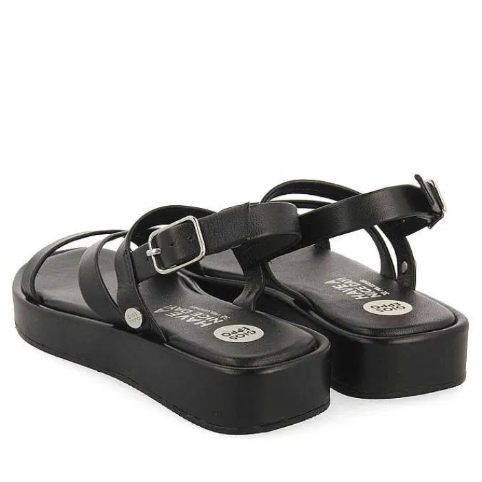 Gioseppo Niñas |Sandalias<Sandalias Negras De Piel Con Tiras Y Suela Con Volumen Para Nina Y Nino Coulee