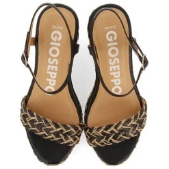 Gioseppo Sandalias Cuña<Sandalias Negras Y Cuña Alta Natural Con Detalles Trenzados Para Mujer Tigard