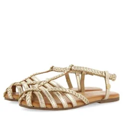 Gioseppo Niñas |Sandalias<Sandalias Nina Tanlay De Piel Dorada Con Varias Tiras