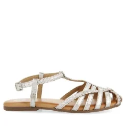 Gioseppo Niñas |Sandalias<Sandalias Nina Tanlay De Piel Plateada Con Varias Tiras