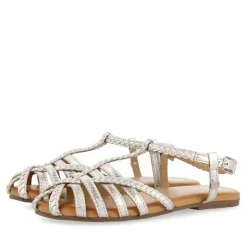 Gioseppo Niñas |Sandalias<Sandalias Nina Tanlay De Piel Plateada Con Varias Tiras