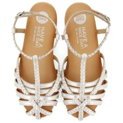 Gioseppo Niñas |Sandalias<Sandalias Nina Tanlay De Piel Plateada Con Varias Tiras