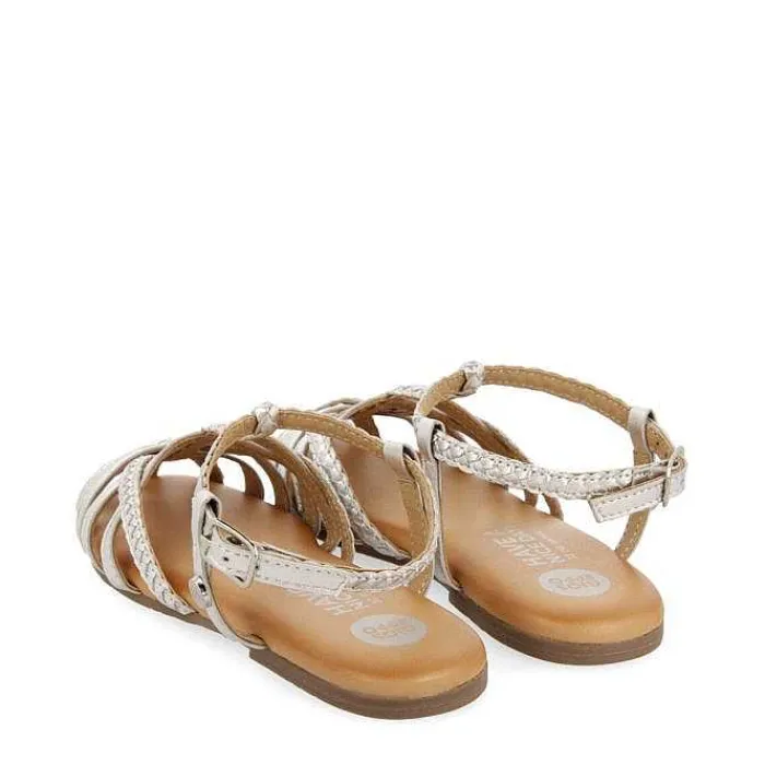 Gioseppo Niñas |Sandalias<Sandalias Nina Tanlay De Piel Plateada Con Varias Tiras