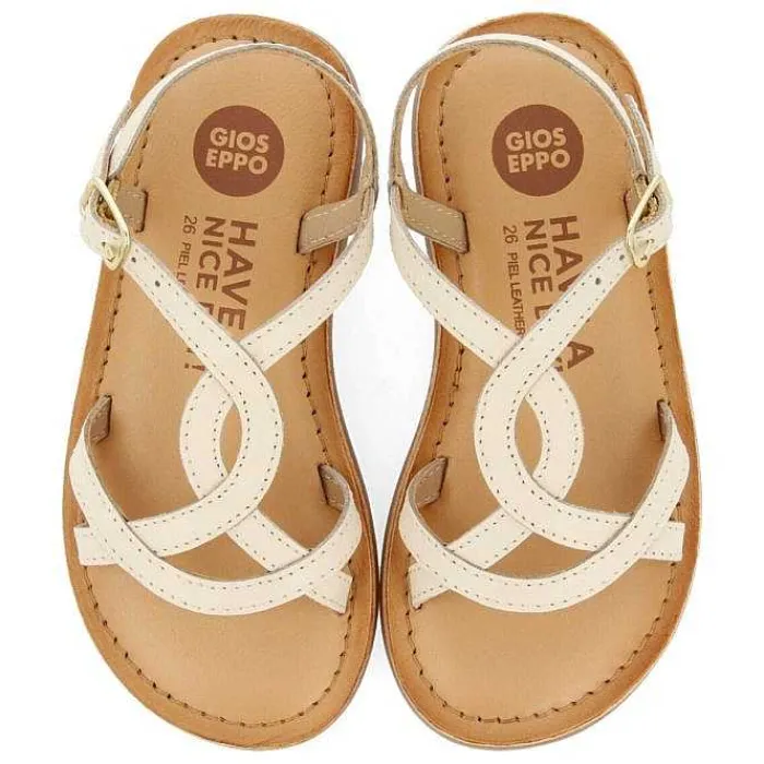 Gioseppo Niñas |Sandalias<Sandalias Nina Tilly Piel Metalizada Blanco Roto