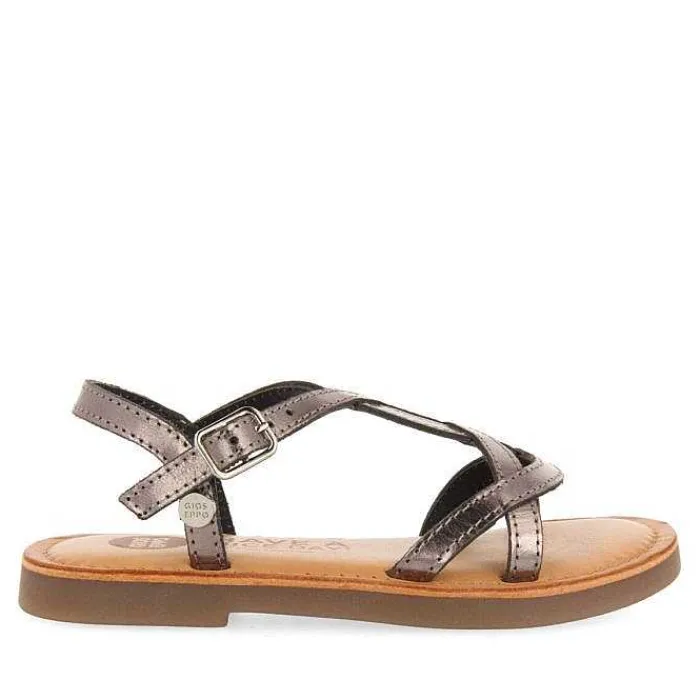 Gioseppo Niñas |Sandalias<Sandalias Nina Tilly Piel Metalizada Plata Oscuro