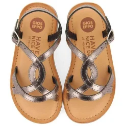 Gioseppo Niñas |Sandalias<Sandalias Nina Tilly Piel Metalizada Plata Oscuro