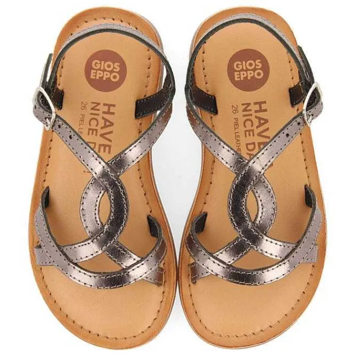 Gioseppo Niñas |Sandalias<Sandalias Nina Tilly Piel Metalizada Plata Oscuro
