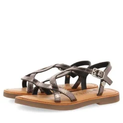 Gioseppo Niñas |Sandalias<Sandalias Nina Tilly Piel Metalizada Plata Oscuro