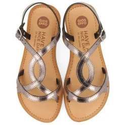 Gioseppo Niñas |Sandalias<Sandalias Nina Vareza Piel Metalizada Plata Oscuro