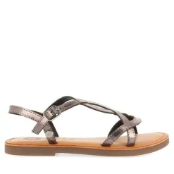 Gioseppo Niñas |Sandalias<Sandalias Nina Vareza Piel Metalizada Plata Oscuro
