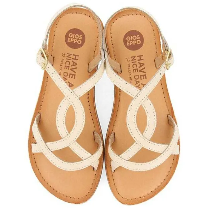 Gioseppo Niñas |Sandalias<Sandalias Nina Vareza Piel Metalizada Blanco Roto