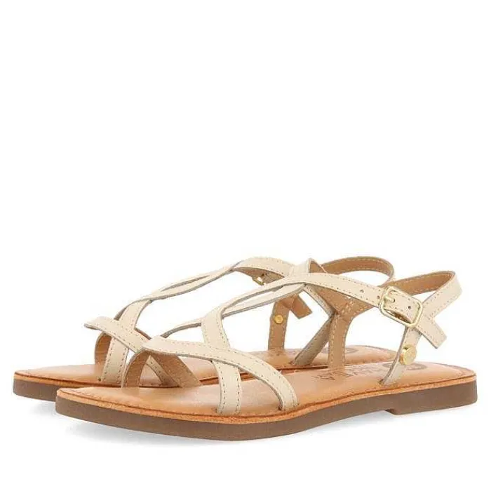 Gioseppo Niñas |Sandalias<Sandalias Nina Vareza Piel Metalizada Blanco Roto