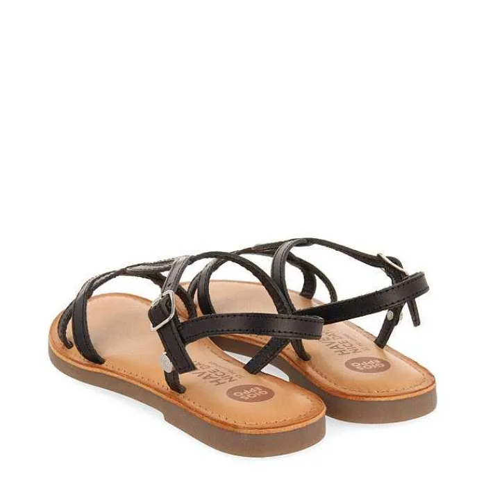Gioseppo Niñas |Sandalias<Sandalias Nina Vareza Piel Metalizada Negro