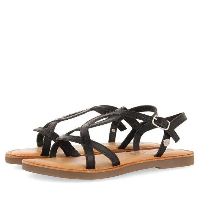 Gioseppo Niñas |Sandalias<Sandalias Nina Vareza Piel Metalizada Negro