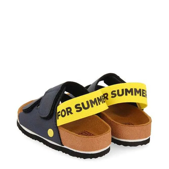Gioseppo Niños |Chancletas<Sandalias Nino Courgis Plantilla Azul Marino Con Detalles Amarillos