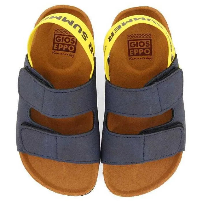 Gioseppo Niños |Chancletas<Sandalias Nino Courgis Plantilla Azul Marino Con Detalles Amarillos
