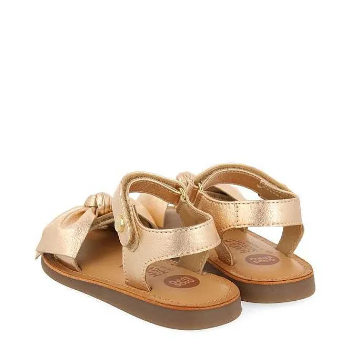 Gioseppo Niñas |Sandalias<Sandalias Piel Con Lazo Rosa Dorado Nina Y Nino Delonice