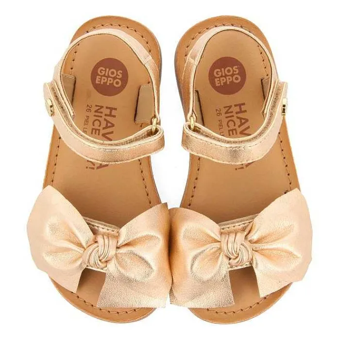 Gioseppo Niñas |Sandalias<Sandalias Piel Con Lazo Rosa Dorado Nina Y Nino Delonice