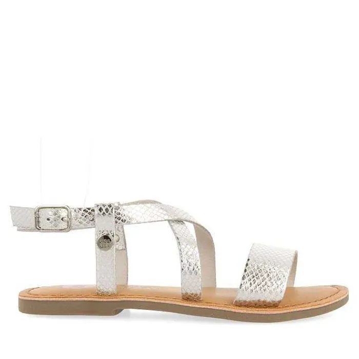 Gioseppo Niñas |Sandalias<Sandalias Piel Tirantes Plata Para Nina Y Nino Komsi