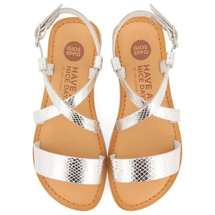 Gioseppo Niñas |Sandalias<Sandalias Piel Tirantes Plata Para Nina Y Nino Komsi