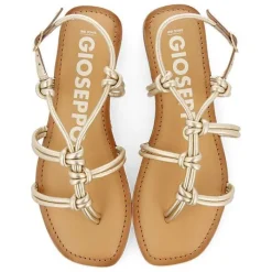 Gioseppo Sandalias Planas<Sandalias Planas De Mujer Rosny De Piel Color Dorado Con Tiras Finas Y Nudos Decorativos