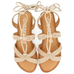 Gioseppo Sandalias Planas<Sandalias Planas De Mujer Darney De Piel Trenzada Y Cordones En Color Blanco Roto