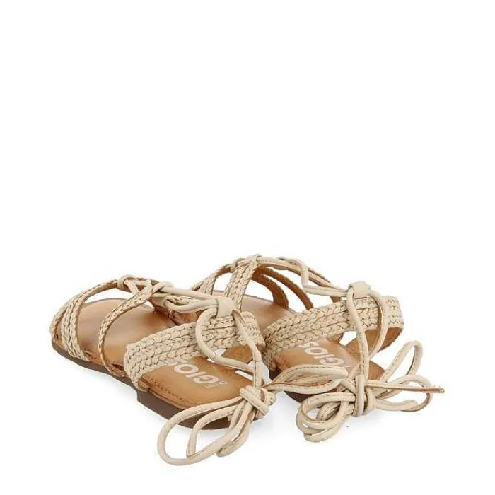 Gioseppo Sandalias Planas<Sandalias Planas De Mujer Darney De Piel Trenzada Y Cordones En Color Blanco Roto