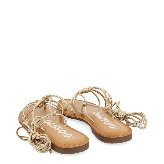 Gioseppo Sandalias Planas<Sandalias Planas De Mujer Kern De Piel Color Dorado Con Tiras Finas Y Nudos Decorativos