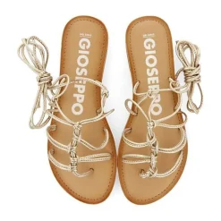 Gioseppo Sandalias Planas<Sandalias Planas De Mujer Kern De Piel Color Dorado Con Tiras Finas Y Nudos Decorativos