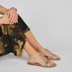 Gioseppo Sandalias Planas<Sandalias Planas De Mujer Icari De Piel Trenzada Dorado
