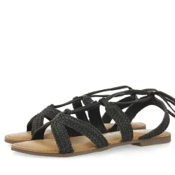 Gioseppo Sandalias Planas<Sandalias Planas De Mujer Darney De Piel Trenzada Y Cordones En Negro
