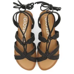 Gioseppo Sandalias Planas<Sandalias Planas De Mujer Darney De Piel Trenzada Y Cordones En Negro