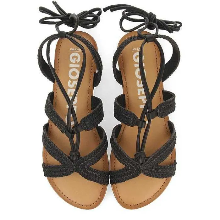 Gioseppo Sandalias Planas<Sandalias Planas De Mujer Darney De Piel Trenzada Y Cordones En Negro