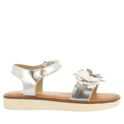 Gioseppo Niñas |Sandalias<Sandalias Plateadas De Piel Con Adorno De Flores Para Nina Y Nino Nehalem