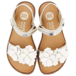 Gioseppo Niñas |Sandalias<Sandalias Plateadas De Piel Con Adorno De Flores Para Nina Y Nino Nehalem