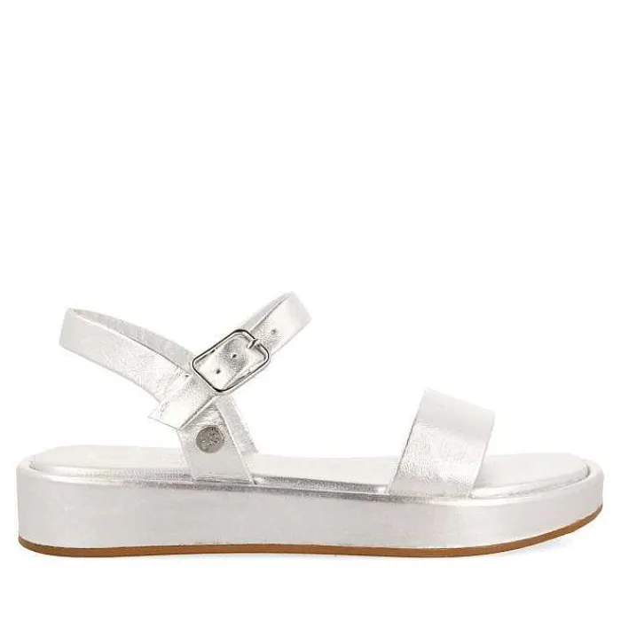 Gioseppo Niñas |Sandalias<Sandalias Plateadas De Piel Y Piso Con Volumen Para Nina Y Nino Sheze