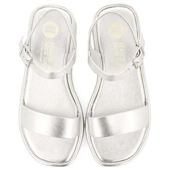 Gioseppo Niñas |Sandalias<Sandalias Plateadas De Piel Y Piso Con Volumen Para Nina Y Nino Sheze