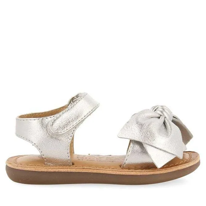 Gioseppo Bebe |Sandalias Bebe Nina<Sandalias Plateadas De Piel Con Lazo Para Bebe Itala