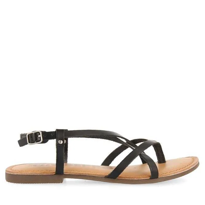 Gioseppo Sandalias Planas<Sandalias Romanas De Mujer Lelex Color Negro