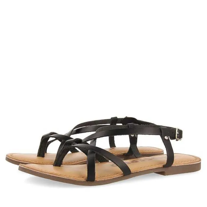 Gioseppo Sandalias Planas<Sandalias Romanas De Mujer Lelex Color Negro